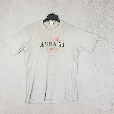 #ad AREA 51 Shirt Men Medium Faded Y2K Groom Lake Nevada Alien UFO Helicopter Grunge $12.27
