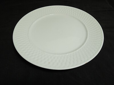 #ad Large Round Platter LNT Home White Basket Weave Design 12quot; Diameter Retired $29.00