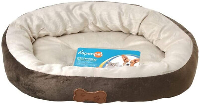 #ad Petmate 290206 Aspen Pet Oval Cuddler Pet Bed 20quot; x 16quot; Chocolate Brown $36.31
