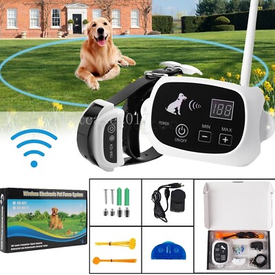 Wireless Dog Fence Electric Boundary 1 3 Pet Training Containment Collar System $64.99