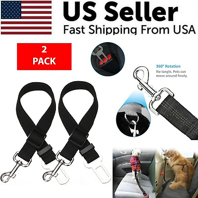 #ad 2 Pack Cat DOG PET Safety Seatbelt Car Vehicle Seat Belt Adjustable Harness Lead $6.45
