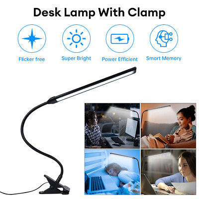 #ad 54LED USB Clip On Flexible Desk Lamp Dimmable Memory Bed Read Table Study Light $24.32