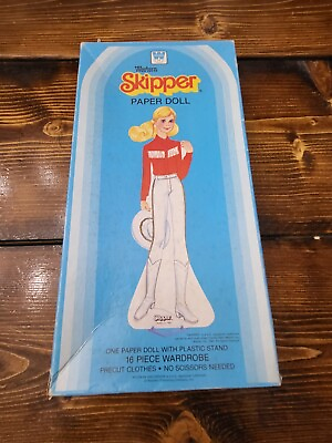 Skipper 1983 Paper Doll Set With 3 Extra Dolls And Dog 48 Piece Wardrobe $20.00
