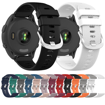 #ad 18 22MM Quick Release Silicone Strap Watch Band For Garmin Forerunner 265 265S $5.88
