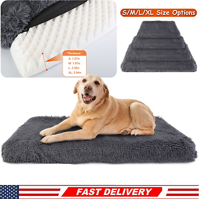 #ad Dog Bed Soft Plush Cozy Warm Pet Crate Mat Dog Carpet Mattress Pets Sponge Pad $29.27