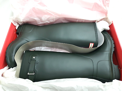 #ad Hunter Women#x27;s Original Tall Matted Rain Boots Dark Olive Size 8 NEW IN BOX $69.99