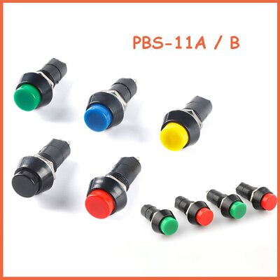 #ad Miniature Mini Push Button Switch 12mm Latching Momentary SPST PBS 11A B 3A 250V $3.15