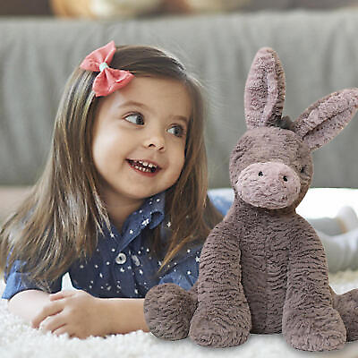 #ad 1* Stuffed Cartoon Donkey Lovely Grey Donkey Plush Soft Animal Toy Children Gift $20.25