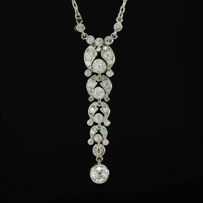 #ad Vintage Art Deco Round Cut Lab Created Diamond Party Wear 925 Silver Pendant $91.00