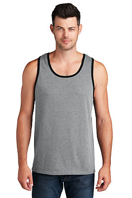 #ad Port amp; Company PC54TT Men#x27;s Core Cotton Tank Top Muscle Shirt Ringer Two Tone $10.68