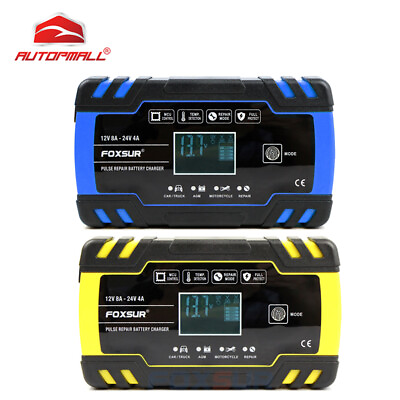 #ad 12V 24V 8A Vehicle Repair TEMP. Dection Multifunctional Battery Charger US EU $36.99