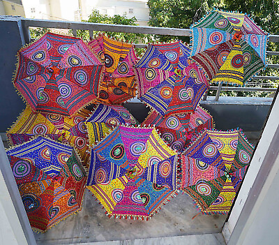 #ad Decorative Umbrella Wholesale Lot Cotton Indian Handmade Vintage Sun Parasol $251.99