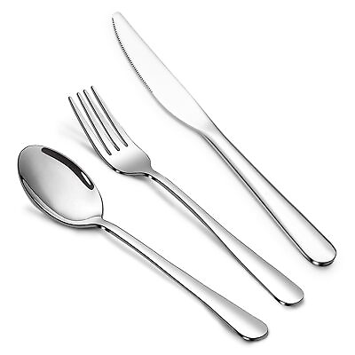 #ad Stainless Steel 12PCS Dinner Set combo with 4 Dinner Knives 4 Dinner Forks ... $34.32