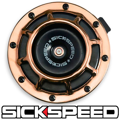 #ad ONE SICKSPEED ROSE GOLD SUPER LOUD COMPACT ELECTRIC BLAST TONE HORN CAR 12V P1 $16.05