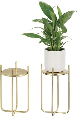 #ad mDesign Metal Steel Modern 12 Inch Medium Plant Stand Planter Holder with Deco $35.00