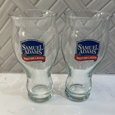 #ad Set of 2 Samuel Adams Boston Lager Pint Glasses For The Love Of Beer Since 1984 $19.99
