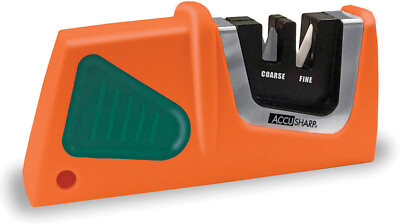 #ad AccuSharp Orange Green Compact Pull Through Carbide Ceramic Knife Sharpener 081C $15.84