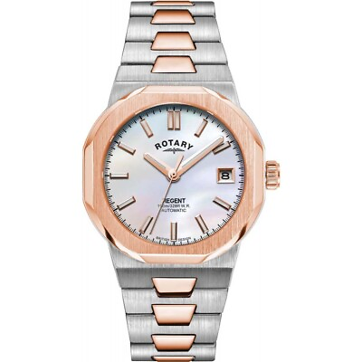 #ad Rotary LB05412 07 Regent Automatic Two Tone Steel Bracelet Wristwatch NEW WT $119.99