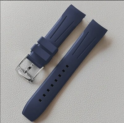 #ad FKM Fluorine Rubber Premium Watch Strap Omega seamster 300 Universal Fit Blue GBP 27.47
