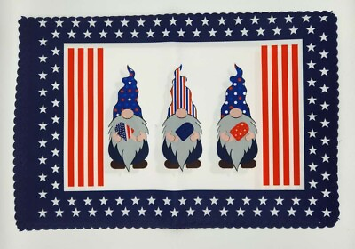 #ad New Set of 6 Independence Day Patriotic Placemats 4th of July Table Décor $10.19