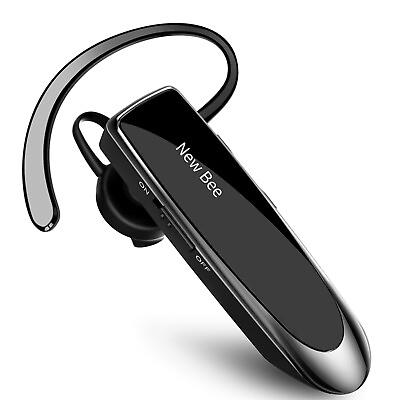 #ad NEW BEE Bluetooth5.0 Headset Hands Free Trucker Earpiece Noise Cancell Headphone $18.49