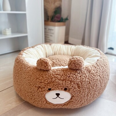 #ad S 40x18cm Pet House Brown Bear Plush Fleece Big Space Pet Nest Dog Cat AU $69.99
