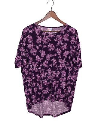 #ad Lularoe Irma Purple Short Sleeve Blouse Top Women#x27;s Size XS $14.99