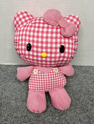 #ad Jakks Sanrio Hello Kitty 10quot; Plush Pink Plaid Stuffed Animal 2010 $12.99