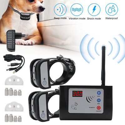 Wireless Electric Dog Safe Fence Pet Containment System Shock Collars For 2 Dogs $108.99