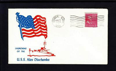 #ad WWII High Speed Transport USS ALEX DIACHENKA APD 123 LAUNCHING Naval Cover A5223 $3.95