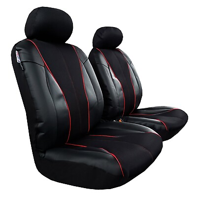 #ad For Dodge Journey Car Seat Covers Front Set Black Leatherette Mesh 2PCS $50.75
