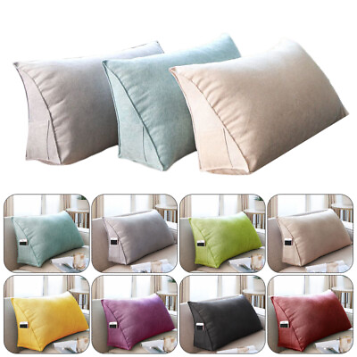#ad Sofa Triangle Back Cushion Cover Fleece Bed Headboard Backrest Pillow Case Soft $17.57