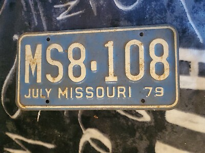 #ad Missouri License Plate vintage 1979 Blue White $15.44