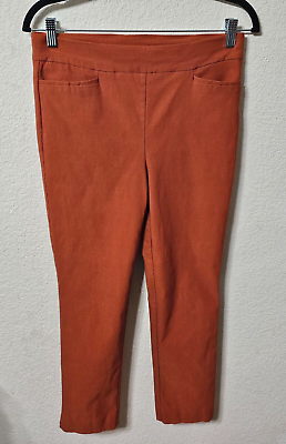 #ad Chicos Pants Womens Size O U.S 4 Dark Orange Pull On Stretch Ankle w Pockets $19.95