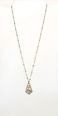 #ad Women’s Long 22” Renaissance Saint Charm Pendant Necklace Gold Tone Religious. $12.00