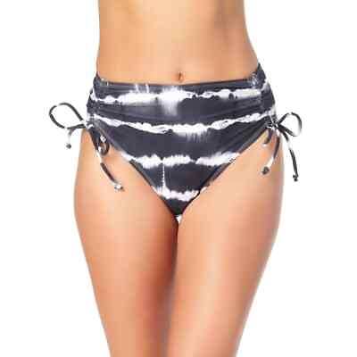 #ad California Wave Black Tie Dye Bikini Bottom Size M High Waist NWOT Swim Beach $10.50