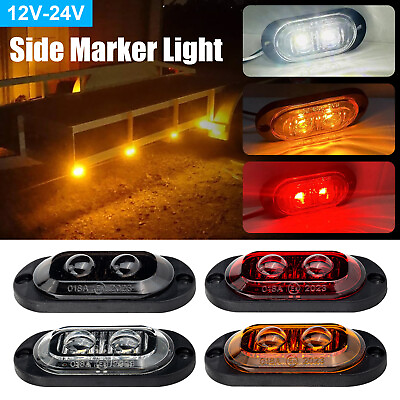 #ad 2 10PCS 2 LED Side Marker Clearance Lights Waterproof for Boat Trailer Truck RV $8.89