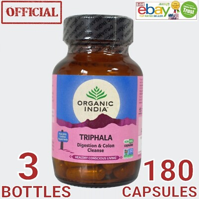 #ad Triphala Organic India 3 BOX 180 caps Exp.2025 Digestion Colon Immunity Support $34.89