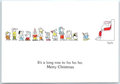 #ad Postcard It#x27;s a long row to ho ho ho. Merry Christmas with Cartoon Art Print $3.46