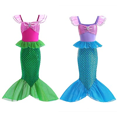 #ad Kids Toddler Girls Halloween Fancy Dress Cosplay Costume Mermaid Princess Dress $26.49