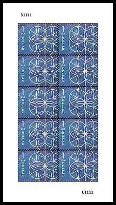 #ad US Floral Geometry $1 Stamp Sheet Scott #5853 $17.95