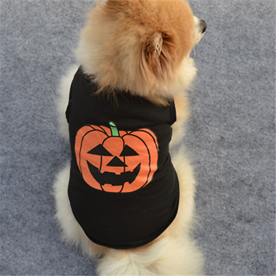 #ad Pet Cat Dog Halloween Pumpkin Costume Puppy Coat Cotton Christmas Clothes Dress $2.22