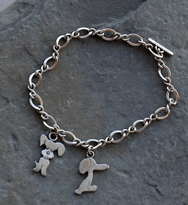 #ad #ad Charm bracelet sterling silver chain bracelet dog charms bracelet 7.5quot; B429 $38.99