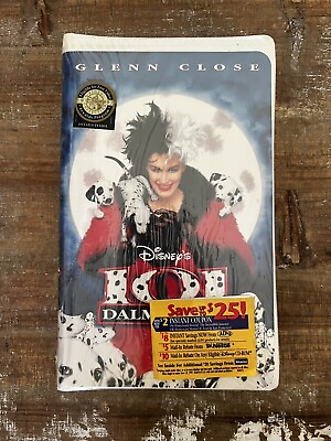 #ad 101 Dalmatians VHS 1263 Walt Disney Classic Black Diamond Edition Free Video $11.39
