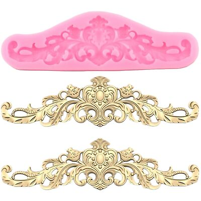 #ad Leaves Relief Cake Border Flower Lace Fondant Cake Decorating Silicone Molds 1pc $15.43