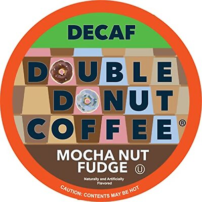 #ad Double Donut Medium Roast Decaf Coffee Pods Mocha Nut Fudge Flavored for Keurig $47.36