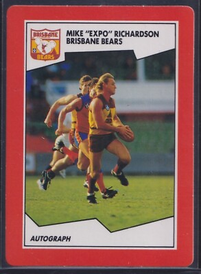 #ad 1989 Scanlens VFL Football Trading Card #141 Mike Richardson Brisbane Bears AU $3.00