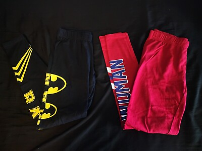#ad Women#x27;s Cotton Leggings Batman amp; Wonder Woman Size Large $10.00