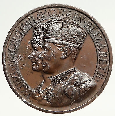 #ad 1937 Great Britain UK Coronation King George VI amp; Elizabeth VINTAGE Medal i93619 $808.65