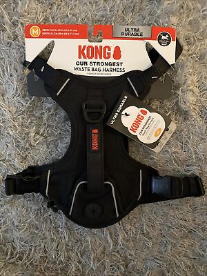 #ad KONG Ultra Durable Medium Black Harness With Waste Bag Pocket $15.00